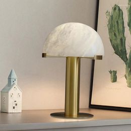 Table Lamps Nordic Unique Creative Living Room Sofa Edge Decorative Brass Marble Lamp Postmodern Bedroom Bedside Mood Led Light