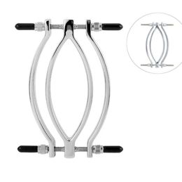 Stainless Steel Clitoris Clamp Vagina Opener Metal Labia Clamps BDSM Bondage Sex Toys Clitoral Stimulator Open Pussy Adult Games Y9418106