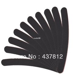 Whole 30pcs Large Long Professional Crescent Art Grit Black Sandpaper File Nail Files for Nail Art Tips Manicure1916573