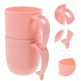 Mugs 2pcs Reusable Mouth Washing Cup Bathroom Mug Toothbrush Dolphin Tail Handle Cups