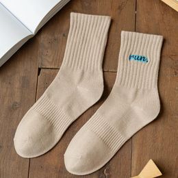 Women Socks Ribbed Tube Embroidered Adult Outfits Knit Outdoor Korea School Japan Female Skateboard High Quality In