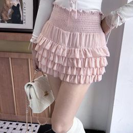Skirts Korean Style Kawaii High Waist Mini Skirt For Women Girl Cute Lolita Japanese Harajuku Fashion Clothing