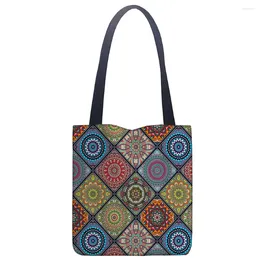 Shopping Bags Boho Mandala Tote Bag Mexican Ethnic Traditional Pattern Cotton Cloth Shoulder Shopper For Women Handbag Eco