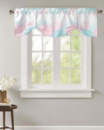 Curtain Mandala Flower Line Texture Short Window Adjustable Tie Up Valance For Living Room Kitchen Drapes