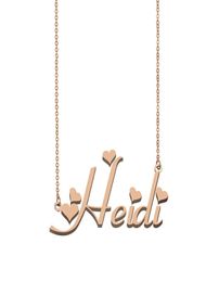 Heidi name necklaces pendant Custom Personalised for women girls children friends Mothers Gifts 18k gold plated Stainless ste6845314