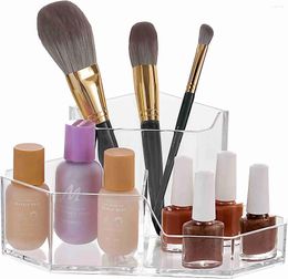 Storage Boxes Makeup Brush Holder Organiser 3 Slot Cosmetics Brushes Cup On Vanity Desk Bathroom Countertops Pack Of 1