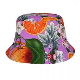 Berets Fruit Pattern Bucket Hats For Girl Summer Sun Hat Unique Design UV Protection Vacation Fishing Fisherman Caps Panama