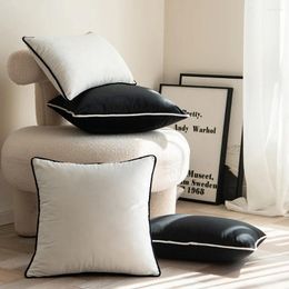 Pillow 1pc Modern Luxury Velvet Covers With Black White Trimming Sofa Throw 45x45/50x50/30x50cm Pillowcase
