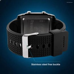 Wristwatches Waterproof Sports Watch High Accuracy Led Electronic With Adjustable Strap Night Light Dial Unisex