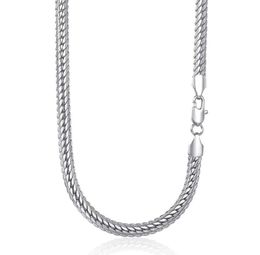 6mm Womens Mens Necklace Chain Hammered Close Rombo Link Curb Cuban White Gold Filled GF Fashion Jewelry Accessories DGN337 Chains8161655