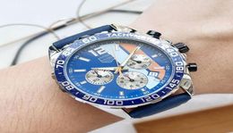 Men039s Luxury Watch Top Brand Wristwatches Stainless Steel Strap Chronograph Second Quartz Movement Calendar Sports Super Lumi2986793
