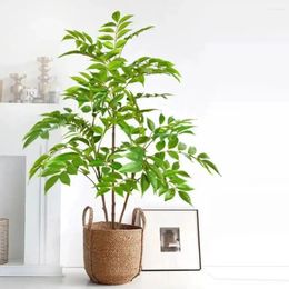 Decorative Flowers 76-105cm (41.3in) Artificial Banyan Branches Fake Sumac Toon Tree Palm Leaves Suitable For Home Garden El Decoration