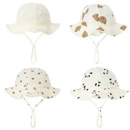 Caps Hats Cute Print Newborn Hat Summer Soft Cotton Baby Bucket Hat Outdoor Beach Infant Boys Girls Panama Sun Cap