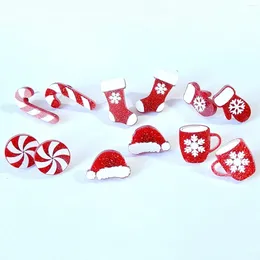 Stud Earrings Fashion Acrylic Christmas Ear Post White Red Snowflake Hat Socks For Women Party Jewelry 1Pair