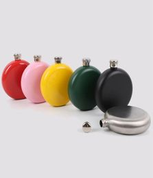 Stainless Steel Hip Flasks Outdoor Portable 5oz Round Food Grade Unisex Wine Bottles Mini Pocket Flagon Whisky Hip Flasks FWE85547857330