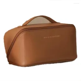 Cosmetic Bags 1Piece Large Capacity Travel Bag Multifunction Make Up Case Tool Brown