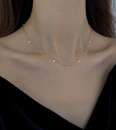 Real 925 Sterling Silver Earring Geometric Round Choker Necklace For Fashion Women Minimalist Fine Jewellery Cute Accessories girl g5382390