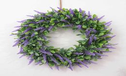 Decorative Flowers Wreaths Artificial Plant Garland Plastic Door Wall Decoration Home Wedding Pendant2955818
