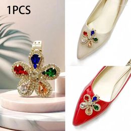 Anklets Removable Flower Shaped Colorful Rhinestone Metal Shoe Buckle Wedding Shoes Charms Fashion Decorations Vintage Accessories