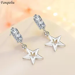 Dangle Earrings Fanqieliu Silver Colour S925 Stamp Cute Star Luxury Crystal Drop For Woman Vintage Jewellery Girl Gift FQL21063