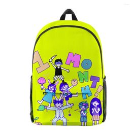 Backpack Harajuku Funny Omori Pupil Bookbag Notebook Backpacks 3D Print Oxford Waterproof Boys/Girls Travel