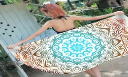 rectangular sea beach towel mandala print sand swimming pool towels microfiber toalla summer toalha2453235