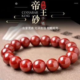 Strand Natural Emperor Sandstone Bracelet Genuine Red Sand Cinnabar Raw Ore Recurrent Fate Year Good Luck Men And Women