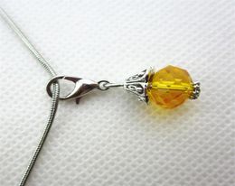 selling 50pcs golden month birthstone crystal dangle charms lobster clasp charms for glass floating lockets1319015