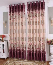 Rose Curtain for Living Room Bedroom Pastoral Style Elegant Romantic Rose Floral Design Door Window Treatment3794724