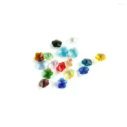 Chandelier Crystal 14mm Mixcolors Flower Beads In Middle Hole Or Top Glass Parts DIY Making Charms Jewellery Accessories