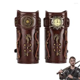 Wrist Support Leather Gauntlet Wristband PU Arm Guard For Cosplay Sturdy Mediaeval Bracers Costumes & Accessories