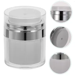 Storage Bottles 2 Pcs Press Cream Jar Airless Pump Bottle Jars For Cosmetics Liquid Dispenser Face Cleanser Lotion Moisture