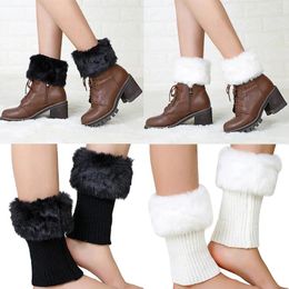 Women Socks Winter Plush Leg Warmer Short Knitted Thicken Fleece Boots Cover Fashion Solid Color Knitting Wool Protector
