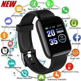 Armbanduhr 116 plus intelligent für Männer Frauen Bluetooth Sport Herzfrequenz Blutdruck Blutdruck -Smart -Armband für Android iOS New D240430