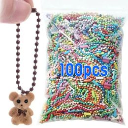 10100pcs Colourful Ball Bead Chains Fits Key ChainDollsLabel Hand Tag Connector for DIY Bracelet Jewellery Making Accessorise 240425