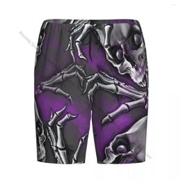 Men's Sleepwear Short Sleep Pants Scary Creepy Spooky Happy Smiling Skeleton Boned Hand Art Print Mens Pyjamas