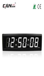 Ganxin23 inch 6 Digits LED Wall Clock White Color LED Timer 7 segment Display Countdown with Remote Control8344161