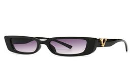 fashion trendy small frame rectangle sunglasses for women 2020 luxury metal V letters sunglasses ladies retro shade mirror UV4007909125