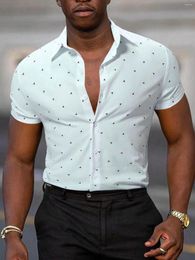 Men's Casual Shirts Summer Full Body High-definition Printed Short Sleeved Shirt With Simple Fashion Style