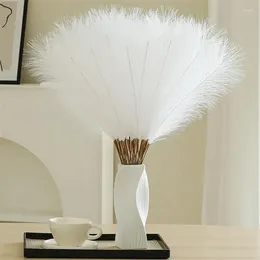 Decorative Flowers 10pcs Pampas Grass 55cm/22inch Faux Decor For Room Wedding Party Decoration