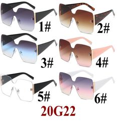 2021 Oversized Sunglasses Women One Piece lens New Fashion Rimless Sun glasses For Female UV400 Black pink Oculos men brand sungla3852908