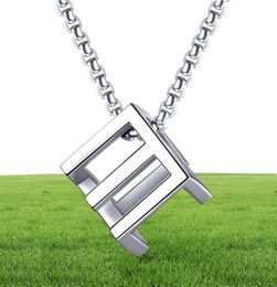Fashion Men Love Rubik's Cube Pendant Designer Necklace Hip Hop Jewelry Silver Black Chain Stainless Steel Punk Necklaces Gifts For Mens2311300