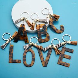 Bangle Bag Pendant Key Chain Leopard English Alphabet Resin Acrylic Letter Keychain