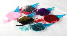 Mermaid Sequins Ice Cream Coin Bag Mini Wallet Zipper Purse Change Pocket Shoulder Bag Gift for Kids Girls2813155