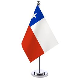 14x21cm office desk Chilean flag banner board table pillar Chilean flag conference room decoration 240425