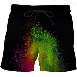 Men's Shorts 2024 Swim Swimwear Beach Surf Pants Quick Dry 3D The Color Run Printed Pockets Surfing