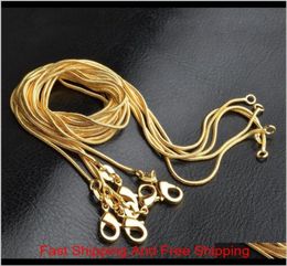 Promotion Sale 18K Gold Chain Necklace 1Mm 16In 18In 20In 22In 24In 26In 28In 30In Mixed Smooth Unisex Necklaces Vymr91599681