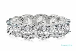 Stunning Limited Edition Eternity Band Promise Ring 925 sterling Silver 11Pcs Oval Diamond cz Engagement Rings For Women1551562