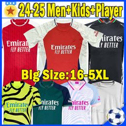 4XL 5XL 23 24 25 soccer jerseys gunners G.JESUS WHITE THOMAS RICE SAKA TIERNEY HAVERTZ ZINCHENKO SALIBA NKETIAH 2024 2025 men player kids kits No More Red football shirt