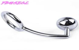 FBHSECL 40/45/50mm Metal Anal Hook with Penis Ring for male Anal Plug Penis Lock Fetish Cock Ring X06026396837